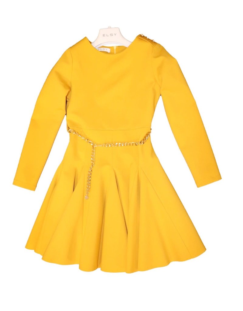 Okergele jurk new arrivals
