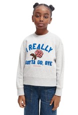 Scotch&Soda sweater grijs oversized artwork cobalt