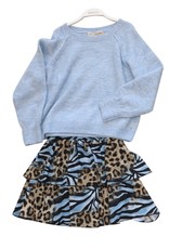 Kocca gevoerde rok in leopard met blauw