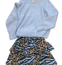 Kocca gevoerde rok in leopard met blauw