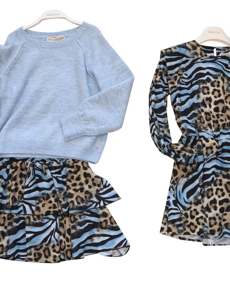 Kocca gevoerde rok in leopard met blauw