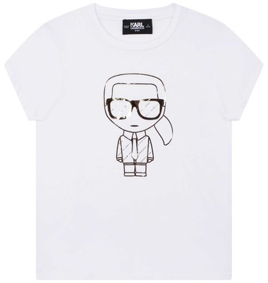 Karl Lagerfeld T-shirt km wit met karl met bril