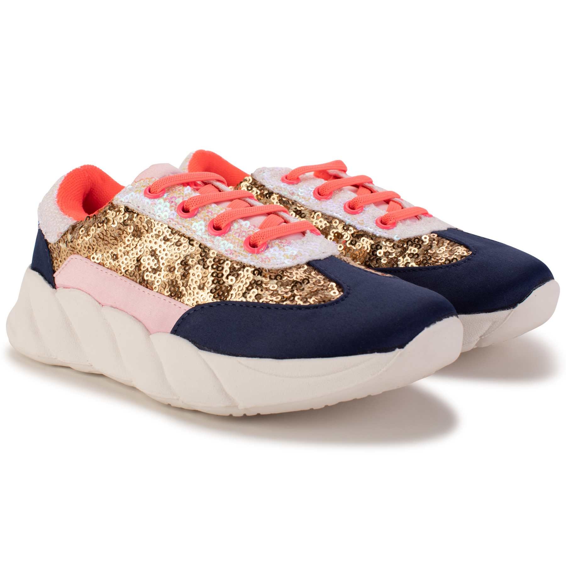 Billieblush sneakers in blauw met gouden lovers
