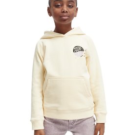 Scotch&Soda hoodie kap oversized ecru artwork