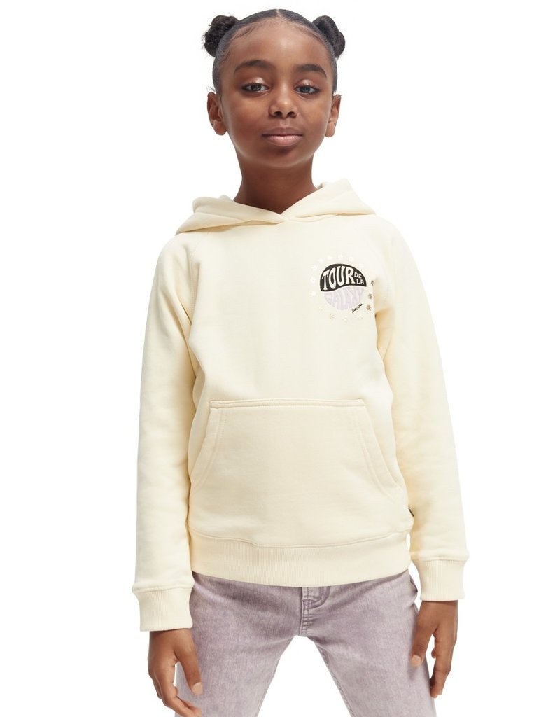 Scotch&Soda hoodie kap oversized ecru artwork