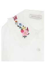 Monnalisa ecru blouse kraag met bloemen