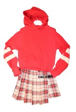 Elsy ruiten rok ecru rood