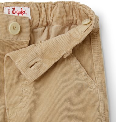 Il Gufo fijne rib broek in beige