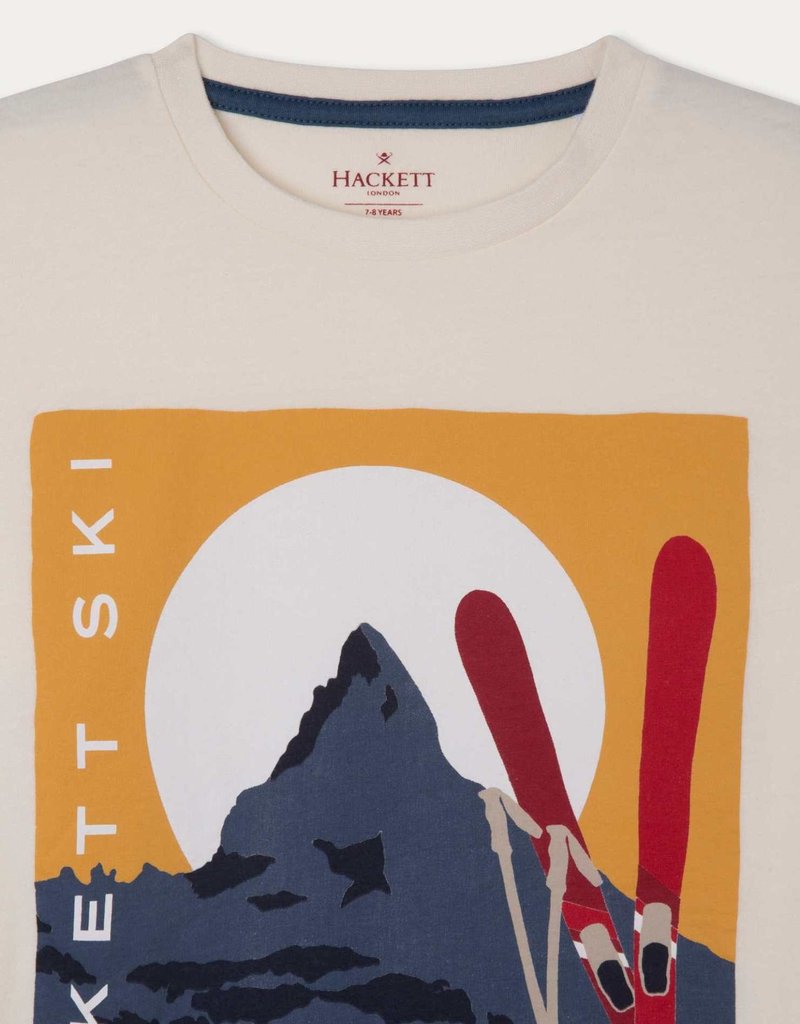 Hackett t-shirt ecru print ski bergen