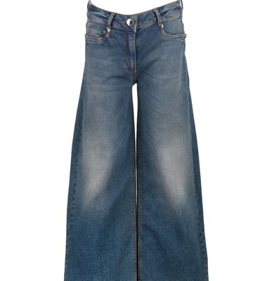 Elsy jeans broek blauw wijdere pijp