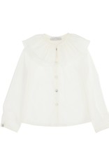 Monnalisa ecru blouse met grote dubbele kraag