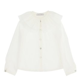 Monnalisa ecru blouse met grote dubbele kraag