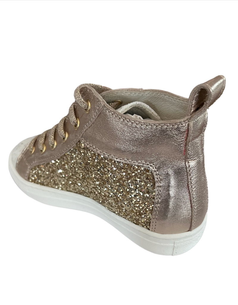 Linea Raffaelli schoen ecru kant goudglitter