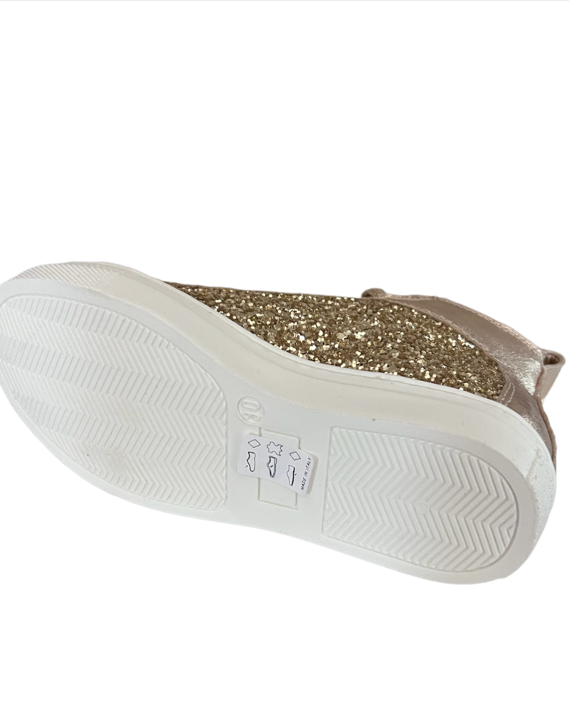 Linea Raffaelli schoen ecru kant goudglitter