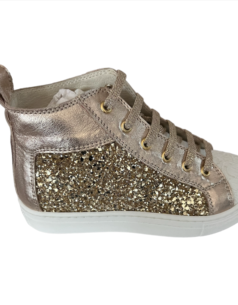 Linea Raffaelli schoen ecru kant goudglitter