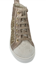 Linea Raffaelli schoen ecru kant goudglitter