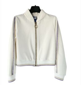 Diamante Blu bomber ecru rits en nude band