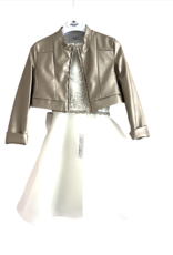 Miss Leod blazer leatherlook B metal goud