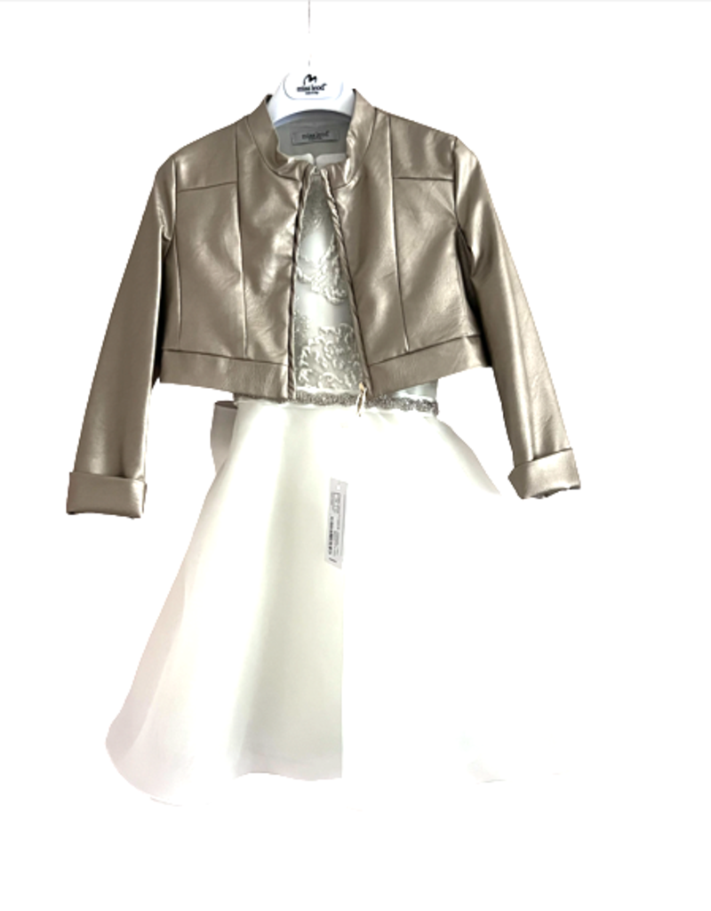 Miss Leod blazer leatherlook B metal goud