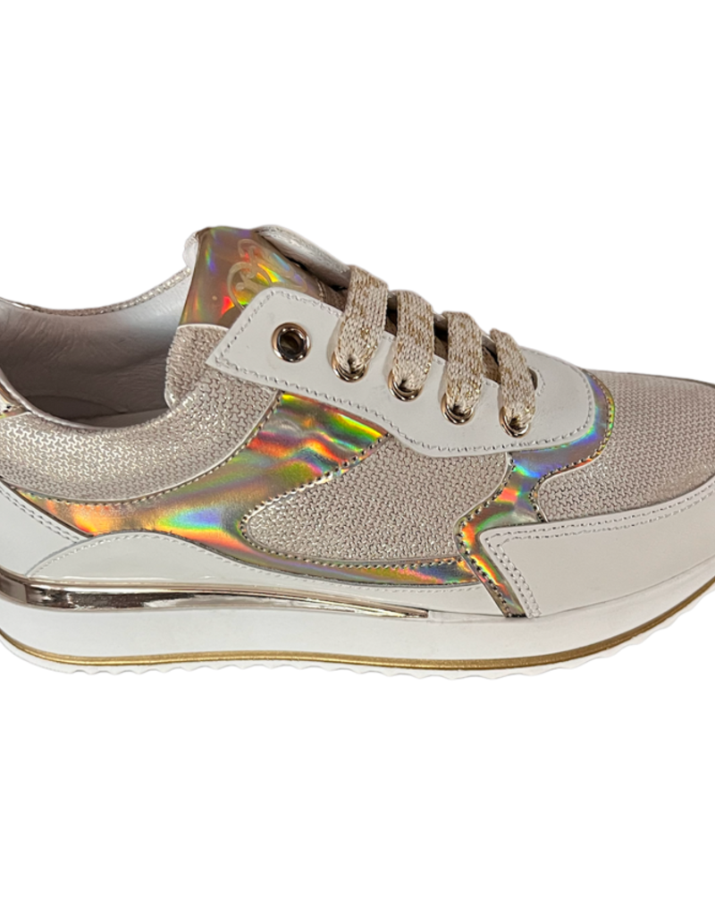 RTB/Hoops witte sneaker met goud