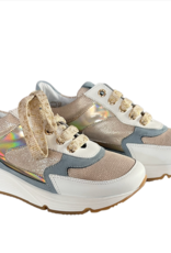 RTB/Hoops witte sneaker met blauw en goud