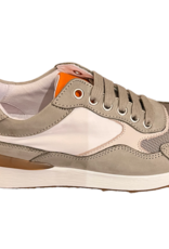 Red Limit/Hoops sneaker wit kaki beige en oranje accent