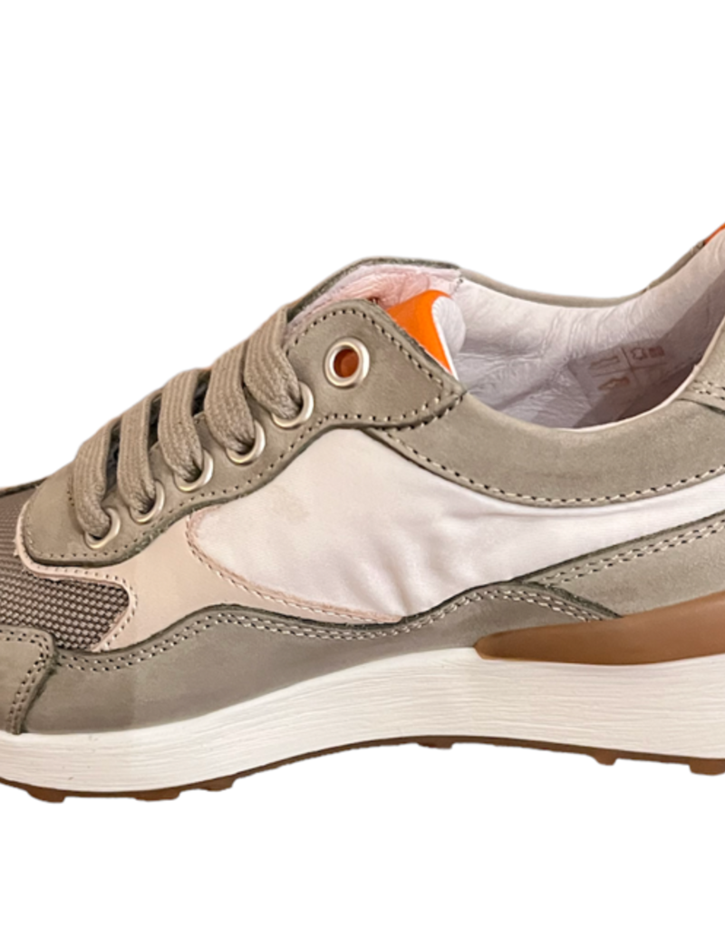 Red Limit/Hoops sneaker wit kaki beige en oranje accent