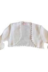 Mimilu gilet A cache coeur bloem op mouw wit/off white