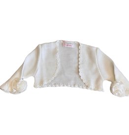 Mimilu gilet A cache coeur bloem op mouw wit/off white