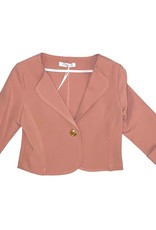 Emie jurk in oud roze met lage rug en strik achter