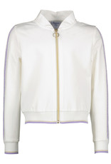 Diamante Blu ecru bomber met lavendel blauwe bies