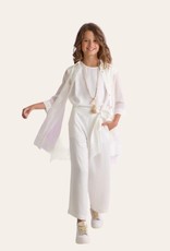 RTB ecru jumpsuit glad ronde hals zm met ceintuur