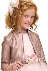 Miss Leod rosekleurige leatherlook blazer C met rits