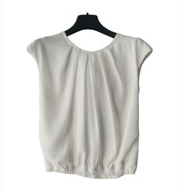 Diamante Blu mouwlose ecru top met goudglans