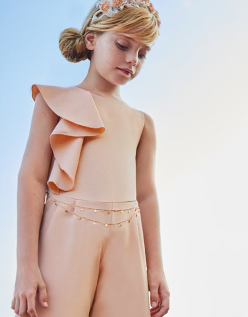 Abel&Lula jumpsuit nude gouden ketting