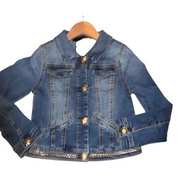 Noali jeans blazer met kraag ketting en libelle