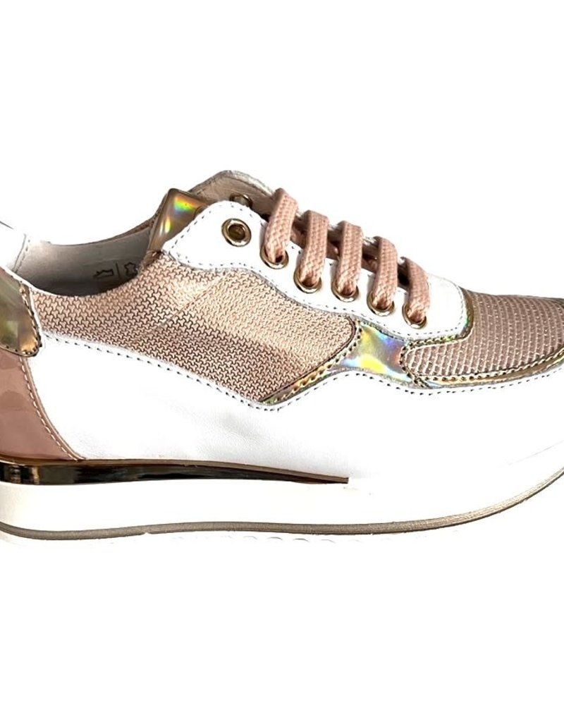 RTB/Hoops sneaker wit met nude glitter