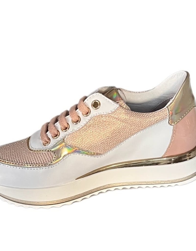 RTB/Hoops sneaker wit met nude glitter