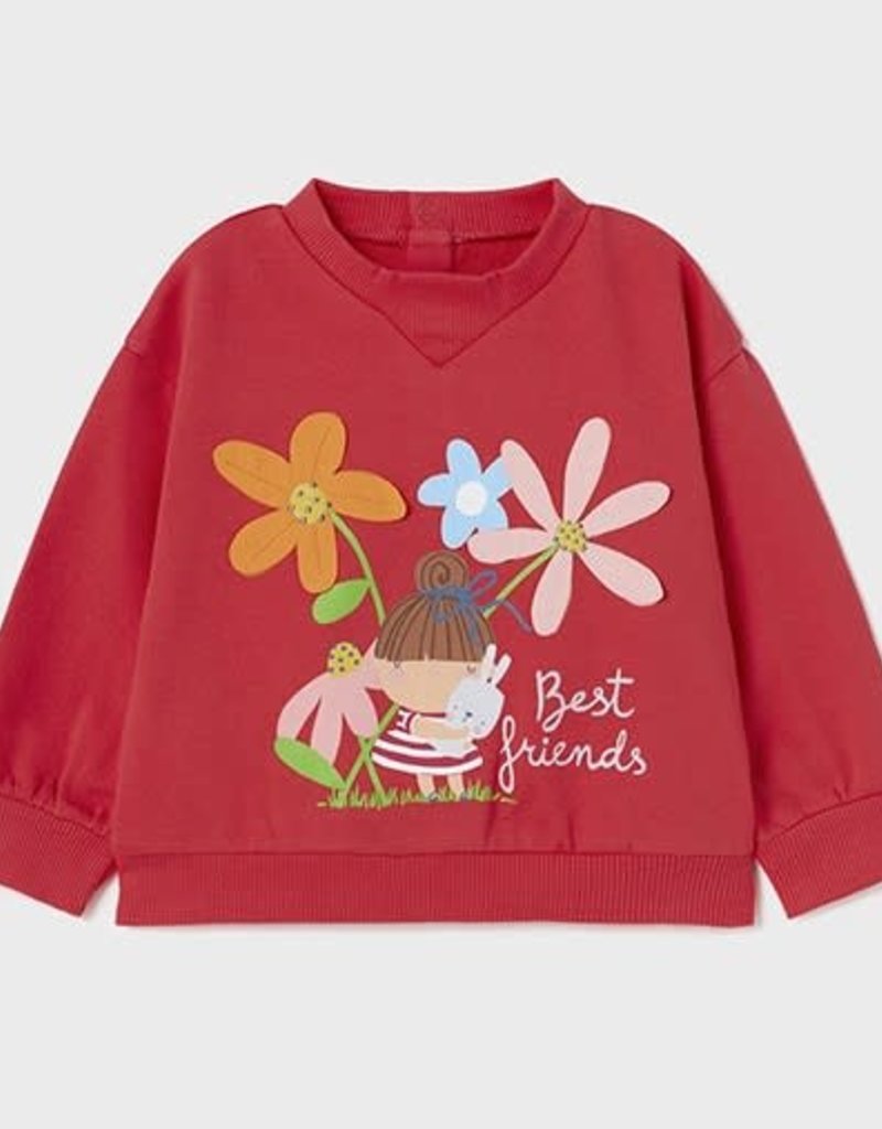 Mayoral sweater framboos fuchsia print bloemen