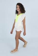 Mayoral jumpsuit wit fluo geel afgebiesd