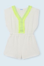 Mayoral jumpsuit wit fluo geel afgebiesd