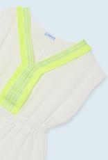 Mayoral jumpsuit wit fluo geel afgebiesd