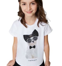 Twinset t-shirt wit hond strik