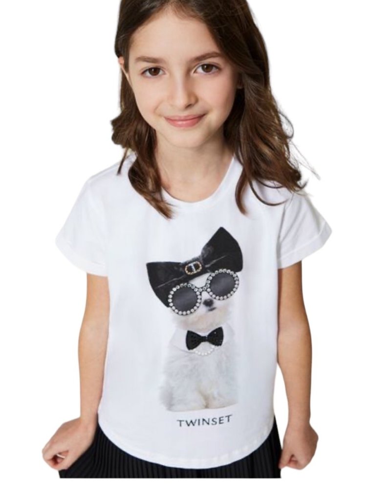 Twinset t-shirt wit hond strik