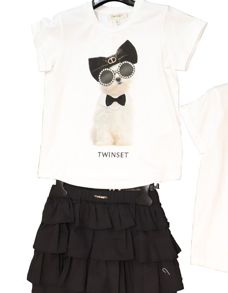 Twinset t-shirt wit hond strik