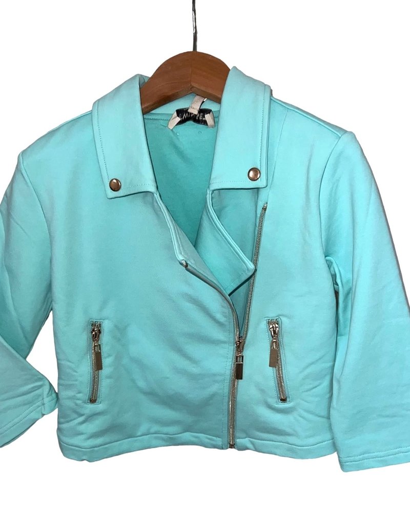 Twinset blazer aqua lime rits kraag