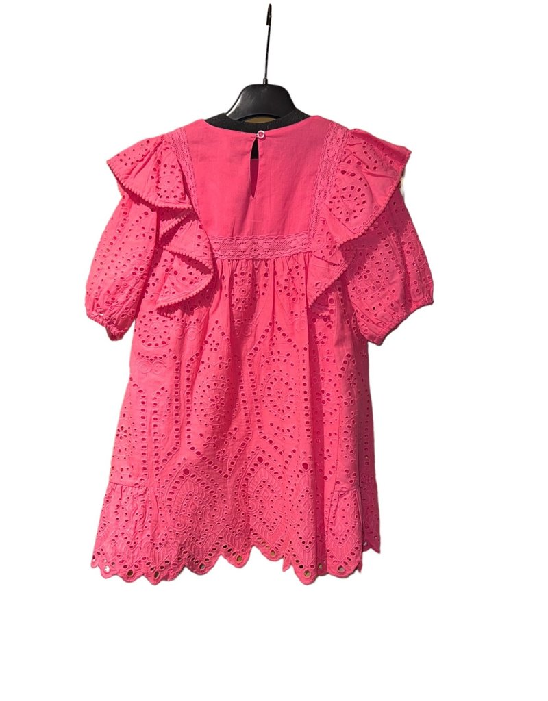 Twinset jurk fuchsia broderie