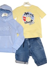 Boss t-shirt blauw geometrische print