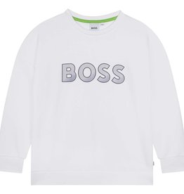 Boss sweater wit print logo cobalt