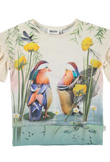 Molo t-shirt nude blauw wijdere mouw eenden bloemen